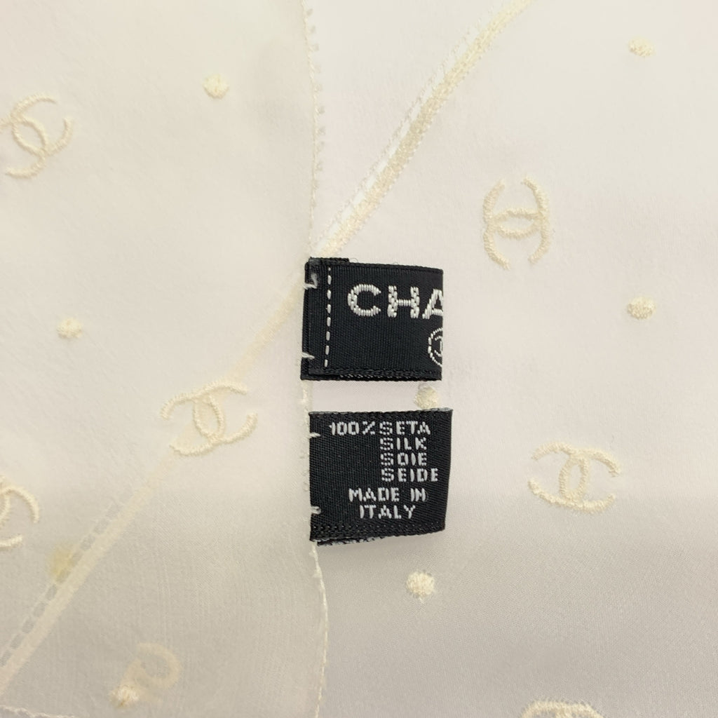CHANEL / シャネル | シルク 刺しゅう ココマーク 大判ストール |