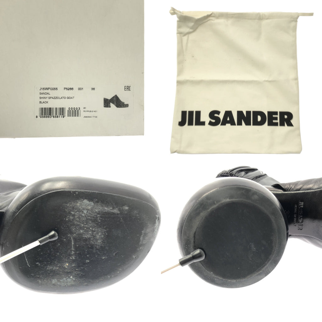 JIL SANDER | 皮革粗跟涼鞋 | 尺寸 36 | 女款