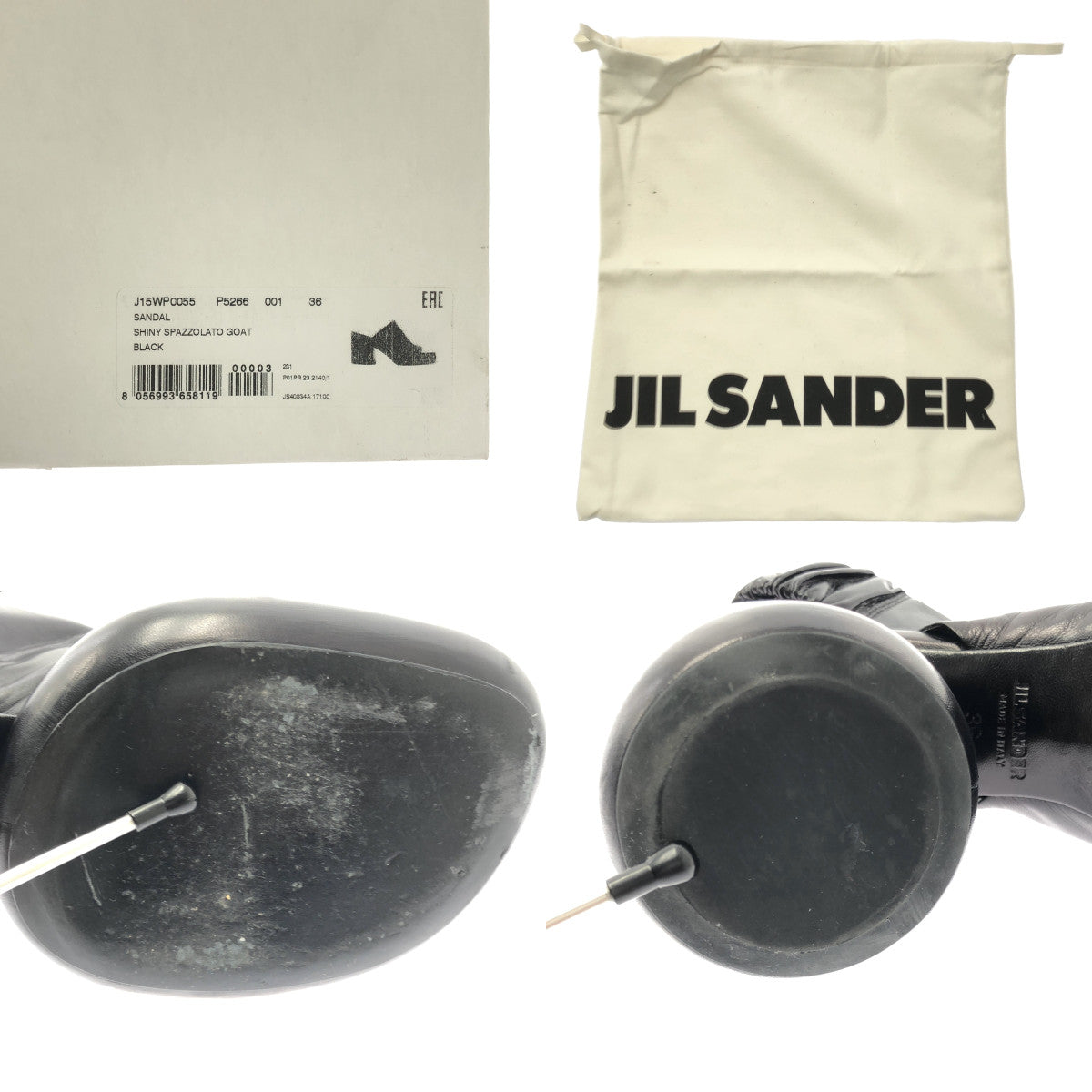 JIL SANDER | 皮革粗跟涼鞋 | 尺寸 36 | 女款