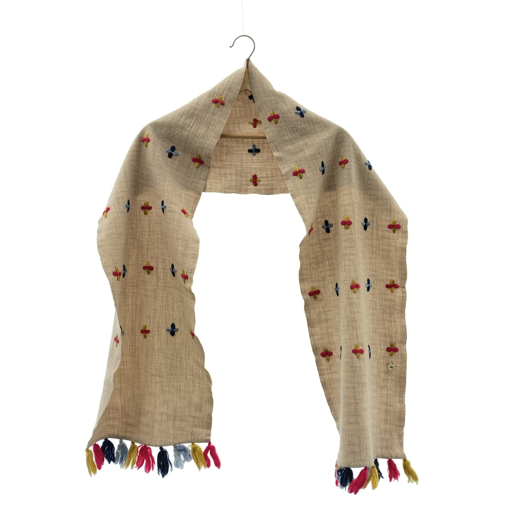 45r / 포티파이브아르 | 크로스 자수 프린지 머플러 스톨 |