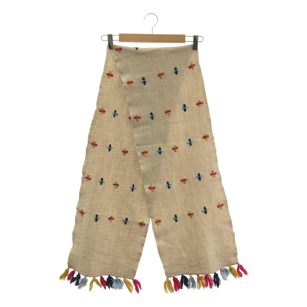 45r / 포티파이브아르 | 크로스 자수 프린지 머플러 스톨 |