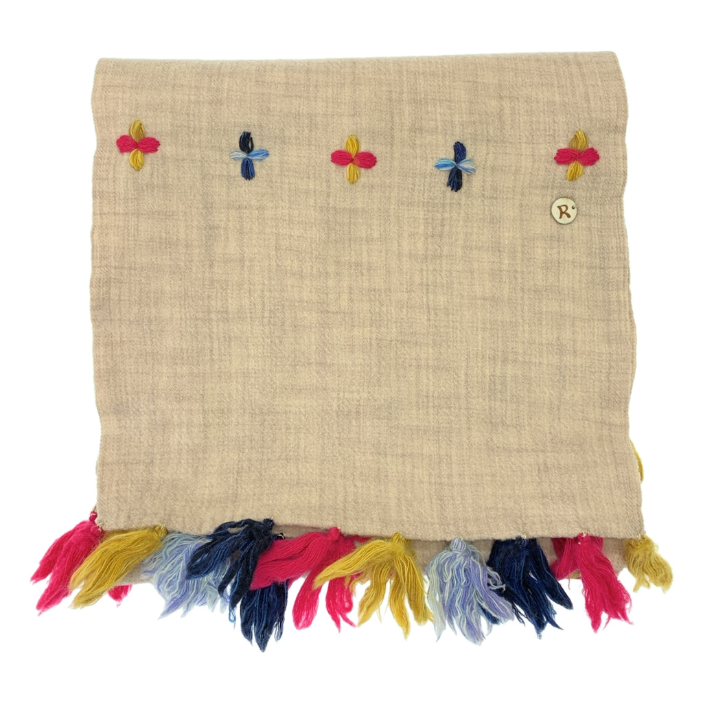 45r / 포티파이브아르 | 크로스 자수 프린지 머플러 스톨 |