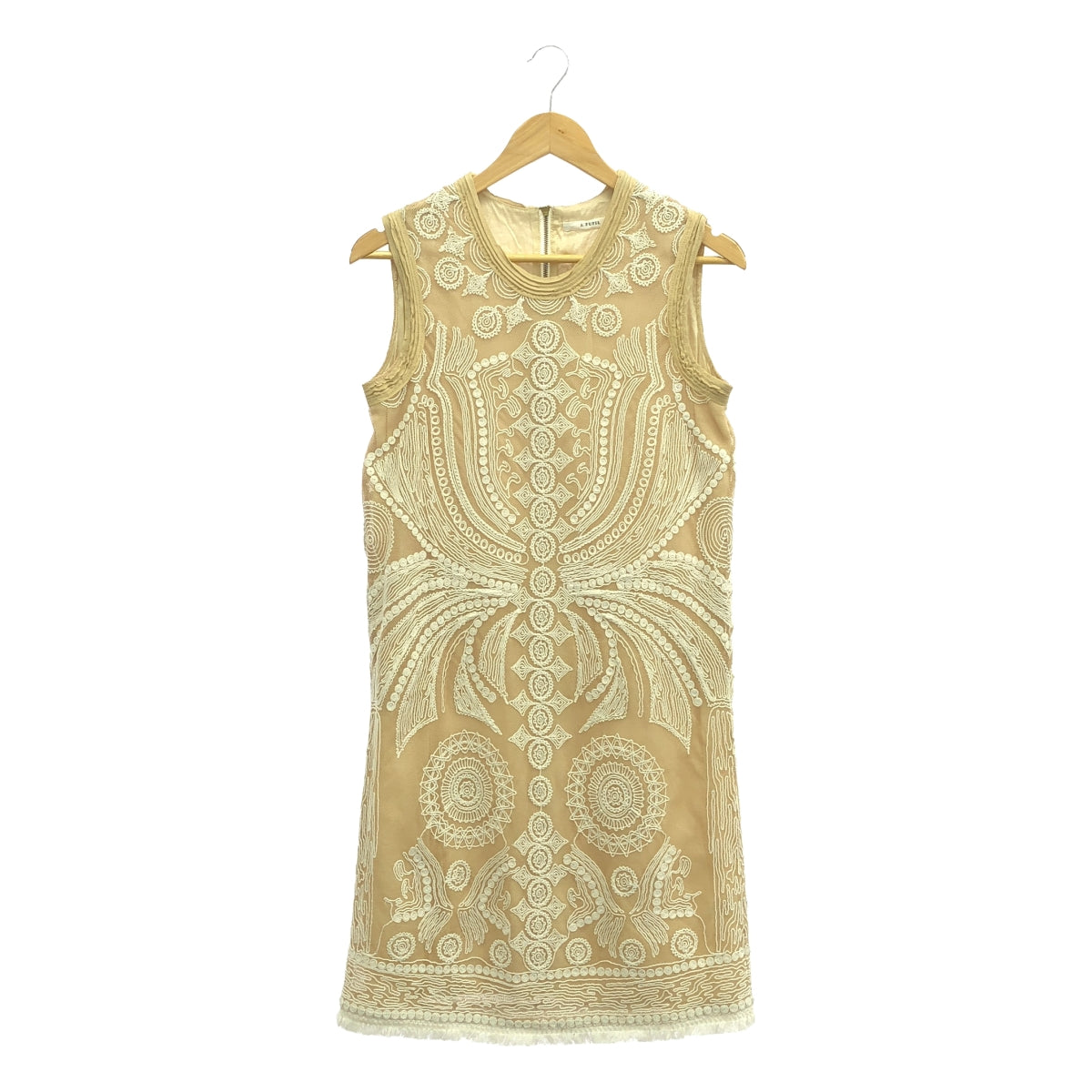 A PUPIL | Tape cord embroidered sleeveless dress | F | Beige | Women's