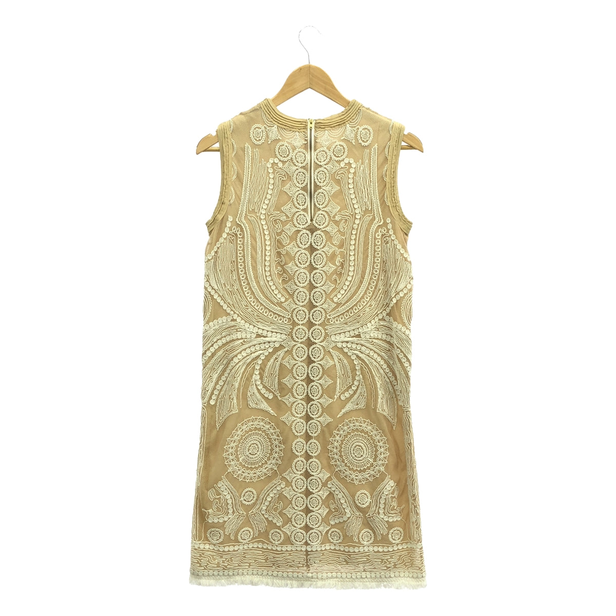 A PUPIL | Tape cord embroidered sleeveless dress | F | Beige | Women's