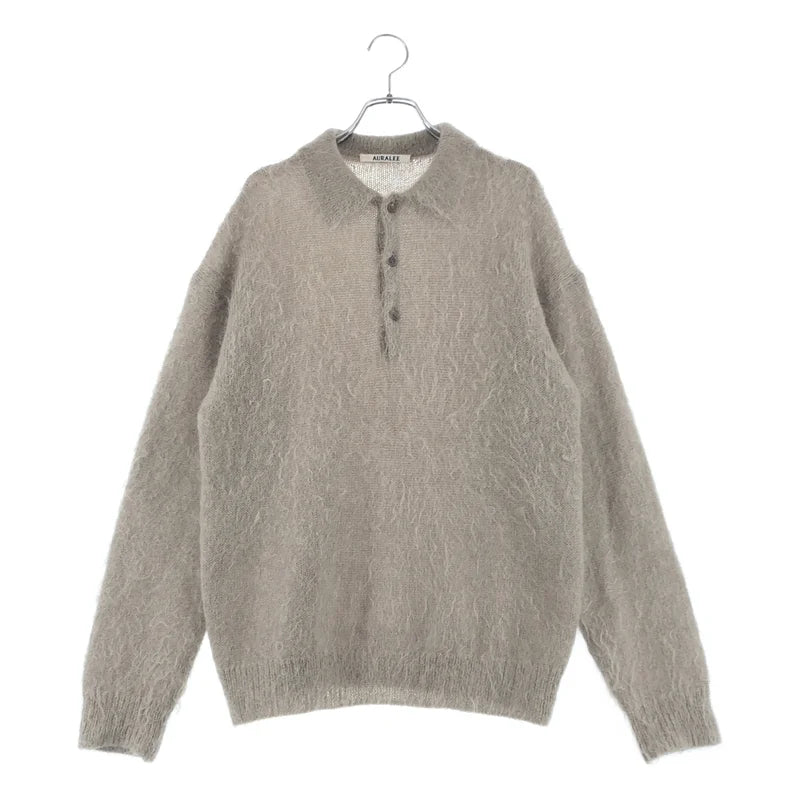 AURALEE / オーラリー | 2024AW | BRUSHED SUPER KID MOHAIR KNIT POLO / モヘヤ ウール ポロ ニット | 4 | メンズ