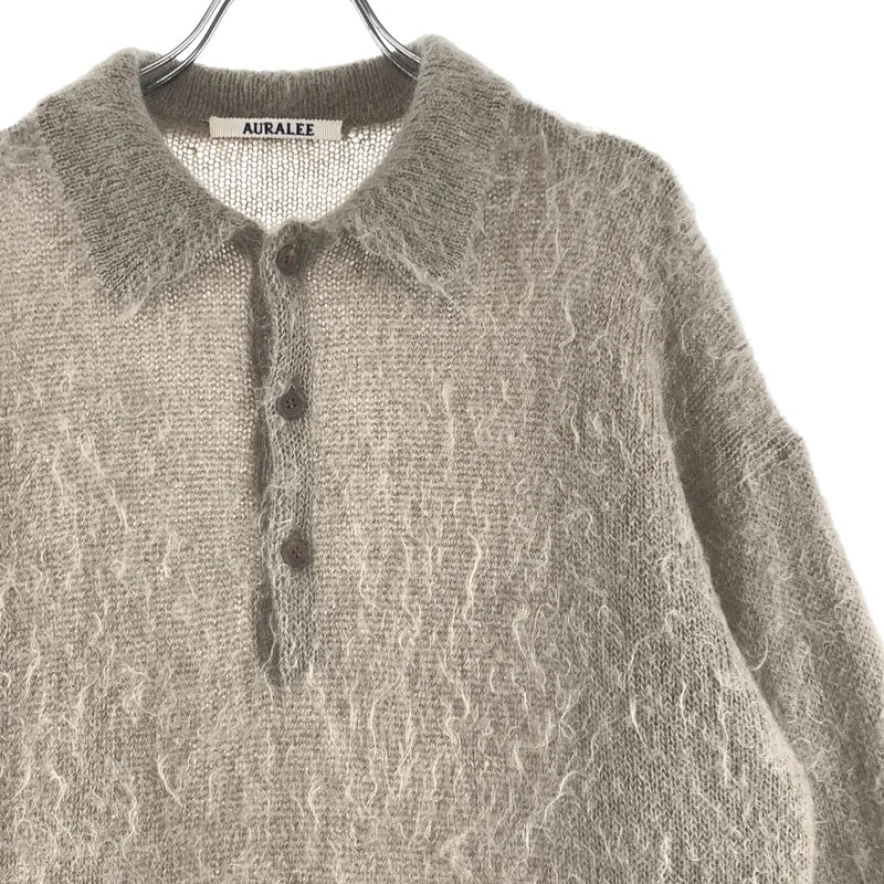 AURALEE / オーラリー | 2024AW | BRUSHED SUPER KID MOHAIR KNIT POLO / モヘヤ ウール ポロ ニット | 4 | メンズ