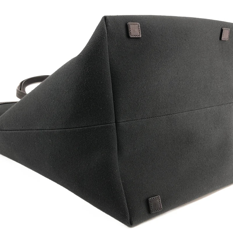 【新品】  THE ROW / ザロウ | 2025AW | Park Tote Three Canvas コットンキャンバス レザー トートバッグ | ブラック | レディース