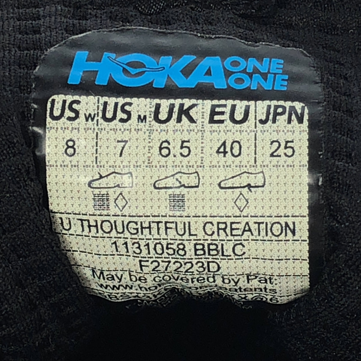 【미품】 HOKA ONE ONE / 호카오네오네 | × BLACK COMME des GARCONS TC1.0 운동화 | 25 | 블랙 | 여성