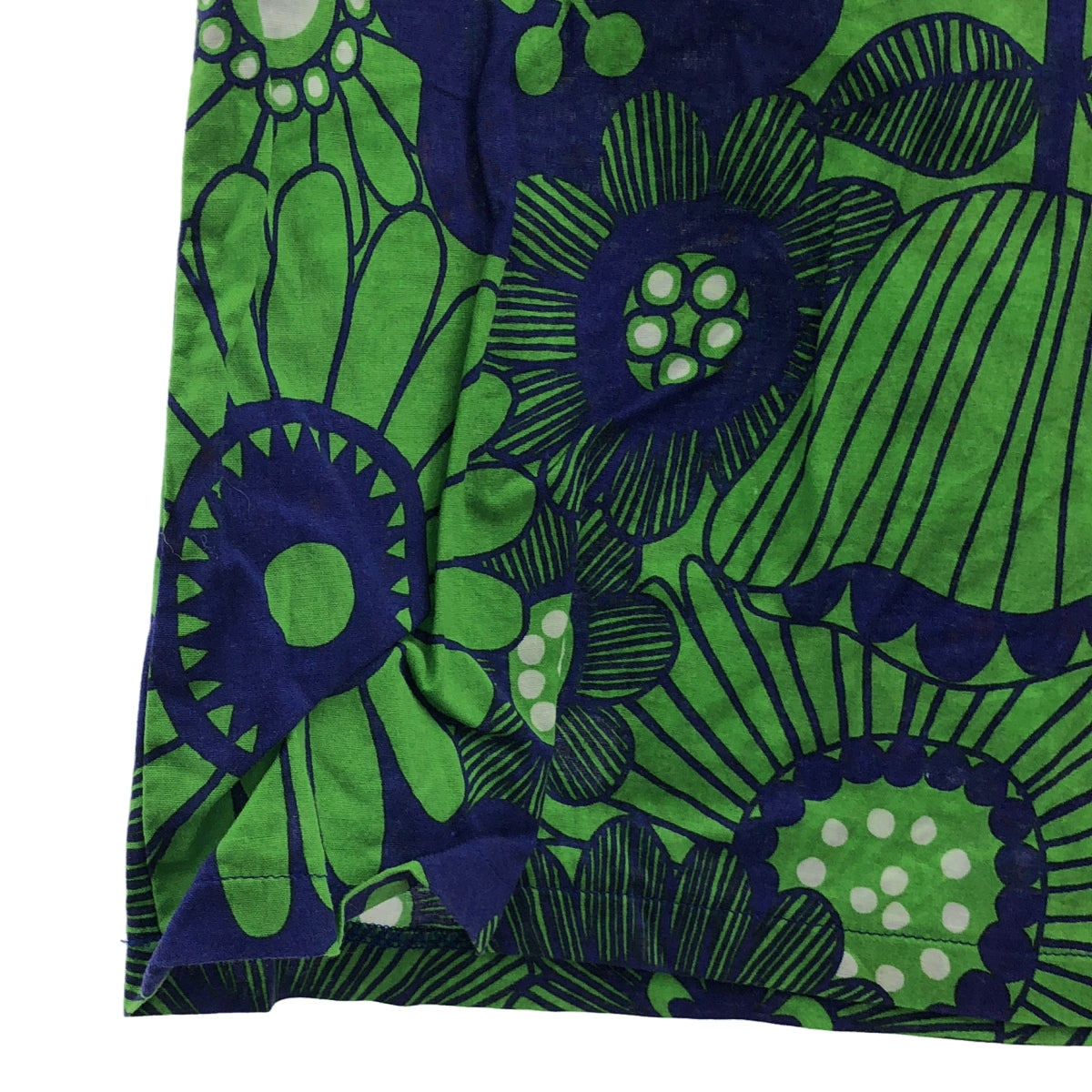 marimekko / マリメッコ | OLKIKUKKA / 総柄 カットソー ブラウス | 36 | ブルー/グリーン | レディース