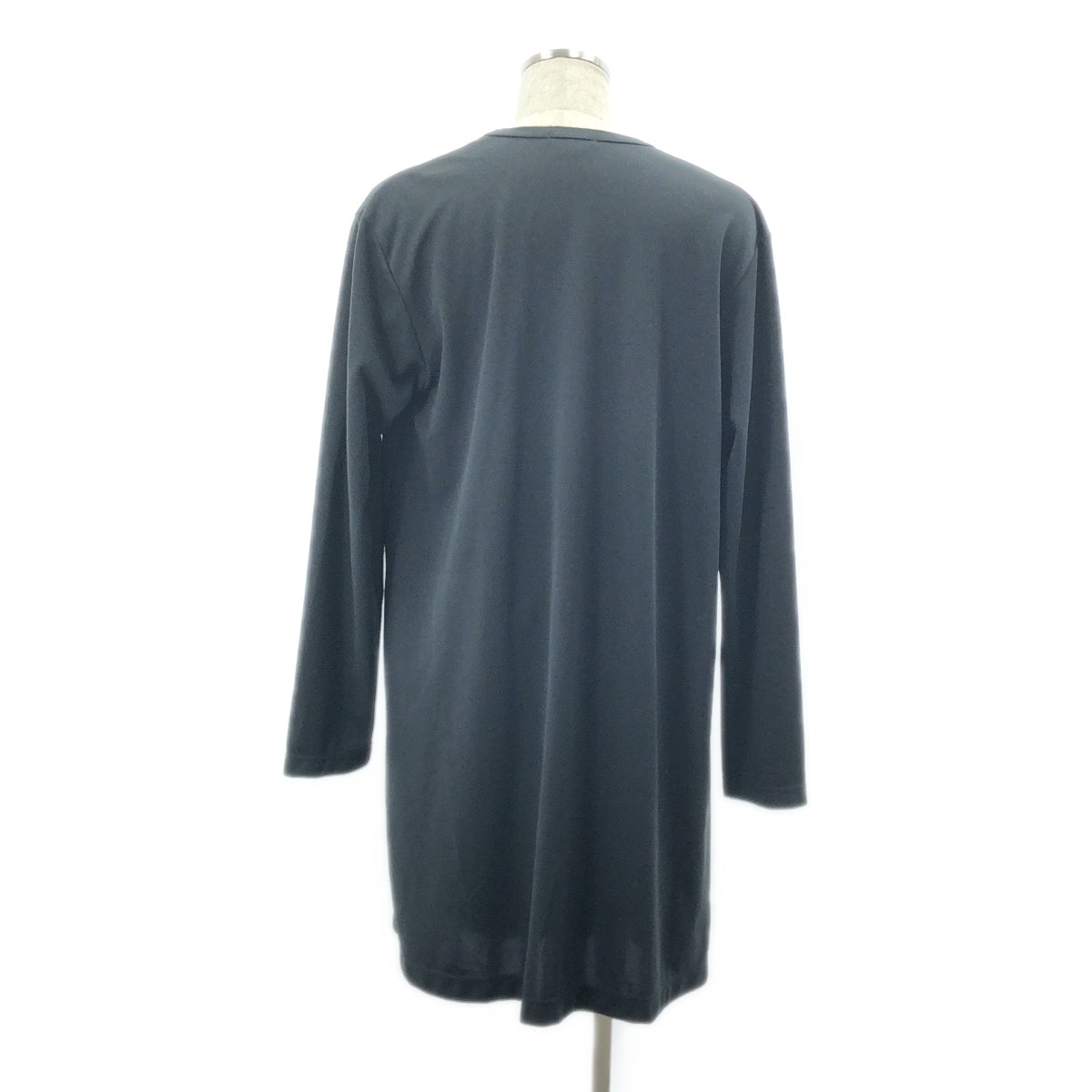 [如新] COMME des GARÇONS HOMME PLUS | 2022 秋冬系列 |遊牧風格 / 垂墜聚酯長上衣 | L 號 |黑色|男士