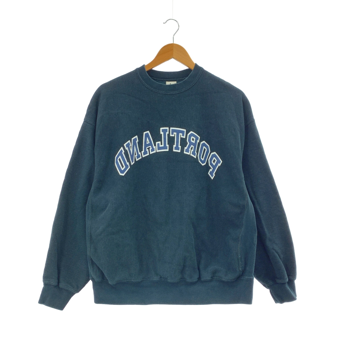 blurhms / ブラームス | Sofftt&Harrd Sweatt Crrew-neck PRIINT Big 反転プリント オーバーサイズ クルーネックスウェット | 2 | ブラックグリーン | メンズ