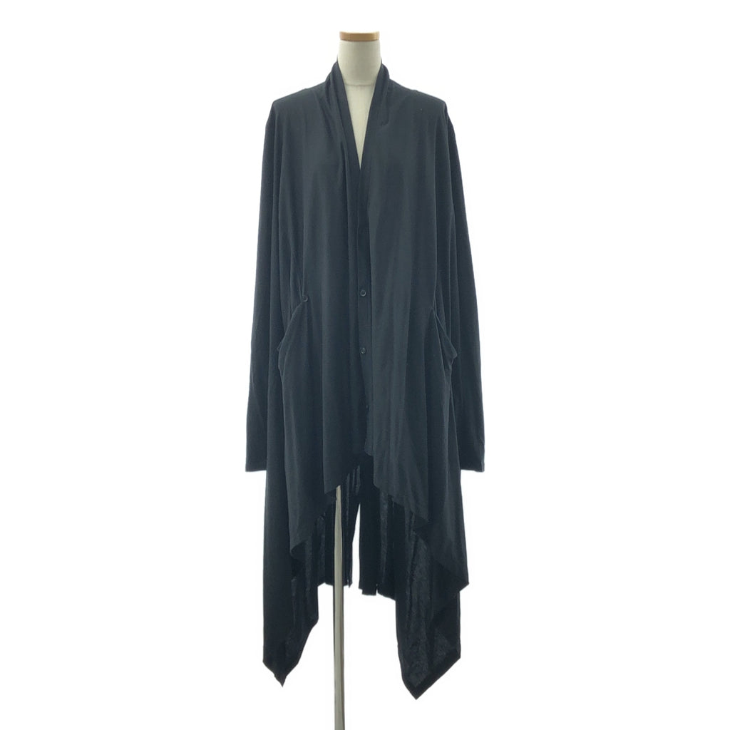 【美品】  LIMI feu / リミフゥ | Ly/C Plain Stitch Drape long cardigan ドレープ カーディガン | 2 | ブラック | レディース