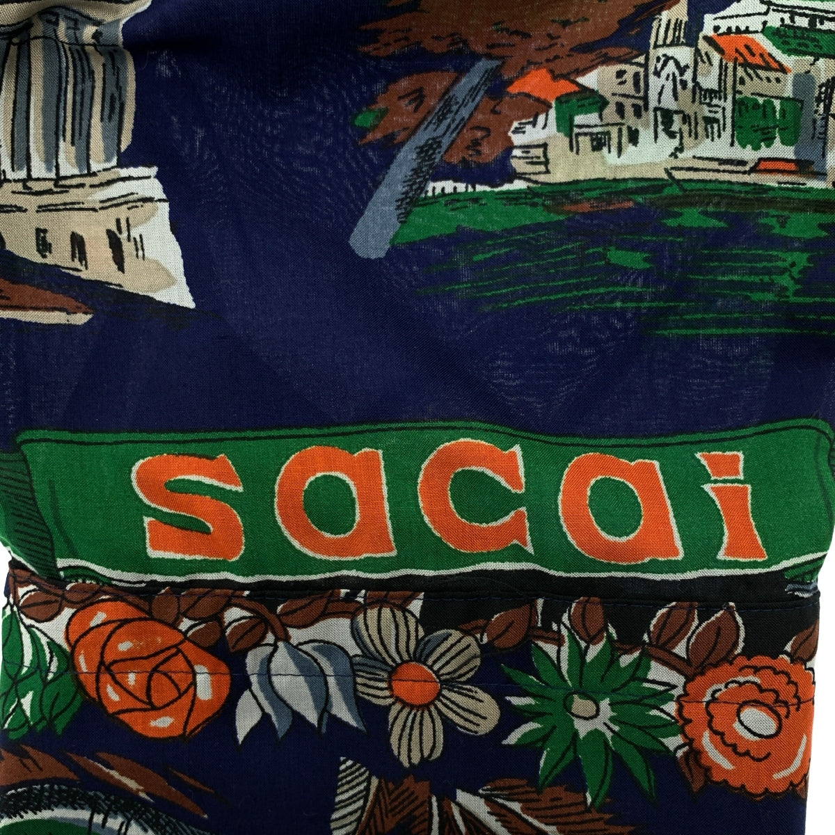 【美品】  sacai / サカイ | 2021SS | Archive Print Mix Shirt / アーカイブ プリント ミックス オープンカラー オーバーシャツ ジャケット | 2 | ネイビー系 | メンズ