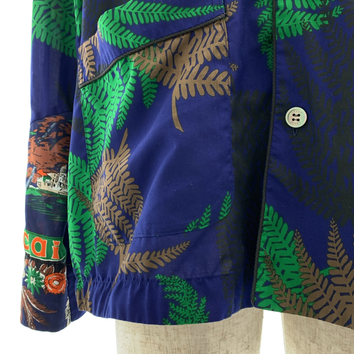 sacai / サカイ | 2021SS | Archive Print Mix Shirt / アーカイブ プリント ミックス オープンカラー オーバーシャツ ジャケット | 2 | メンズ