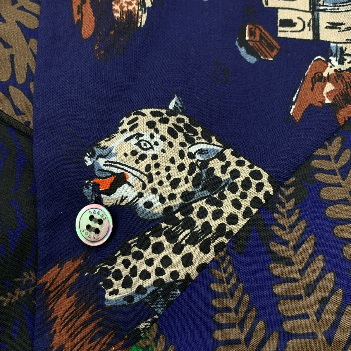 【美品】  sacai / サカイ | 2021SS | Archive Print Mix Shirt / アーカイブ プリント ミックス オープンカラー オーバーシャツ ジャケット | 2 | ネイビー系 | メンズ