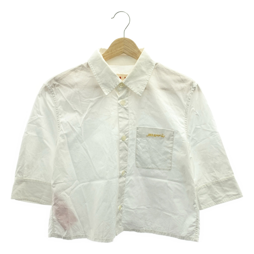 MARNI / マルニ | 2023SS | ロゴ刺しゅう クロップド 半袖シャツ | 40 | レディース