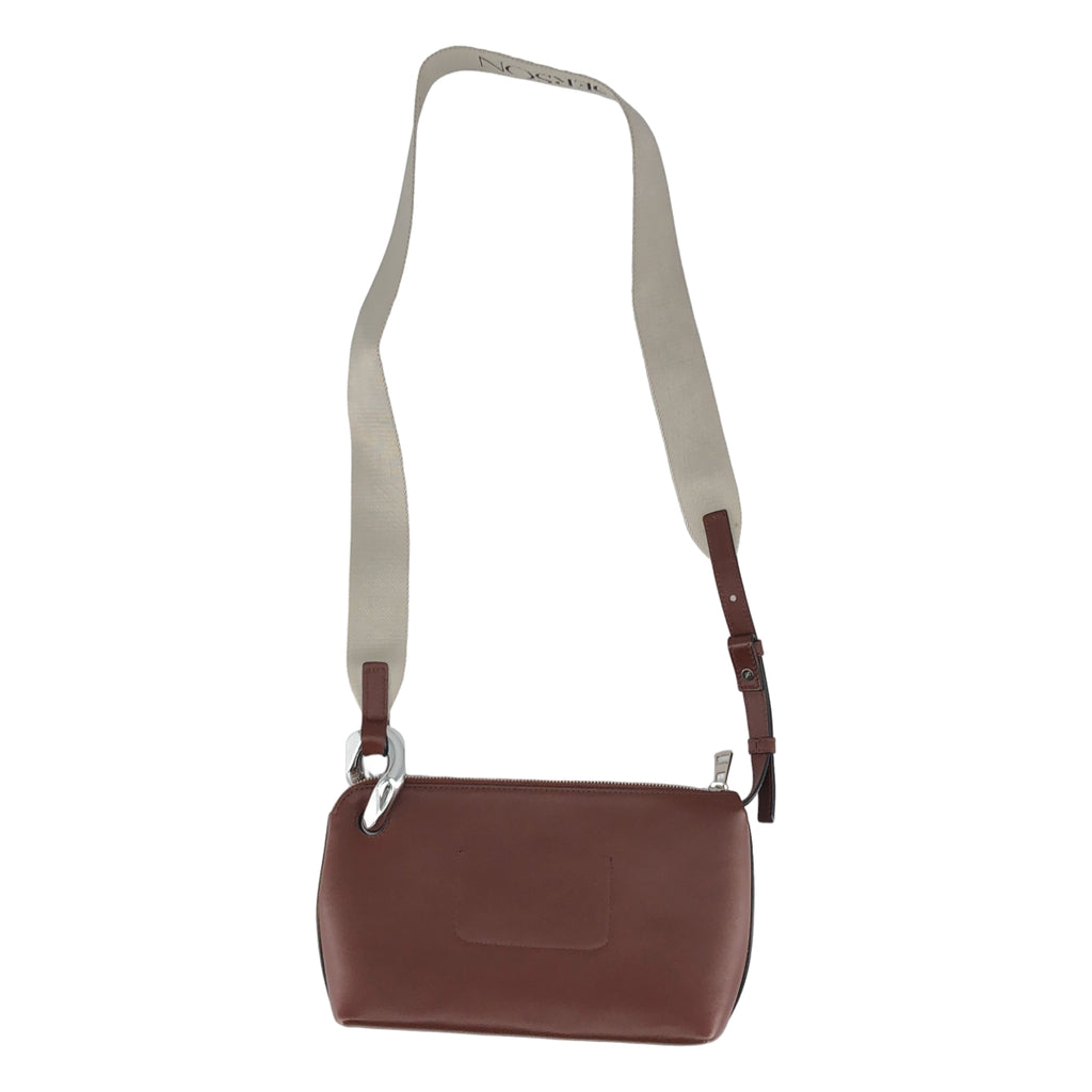 JW Anderson 棕色女士真皮單肩包，配有Logo肩帶，成色極佳。