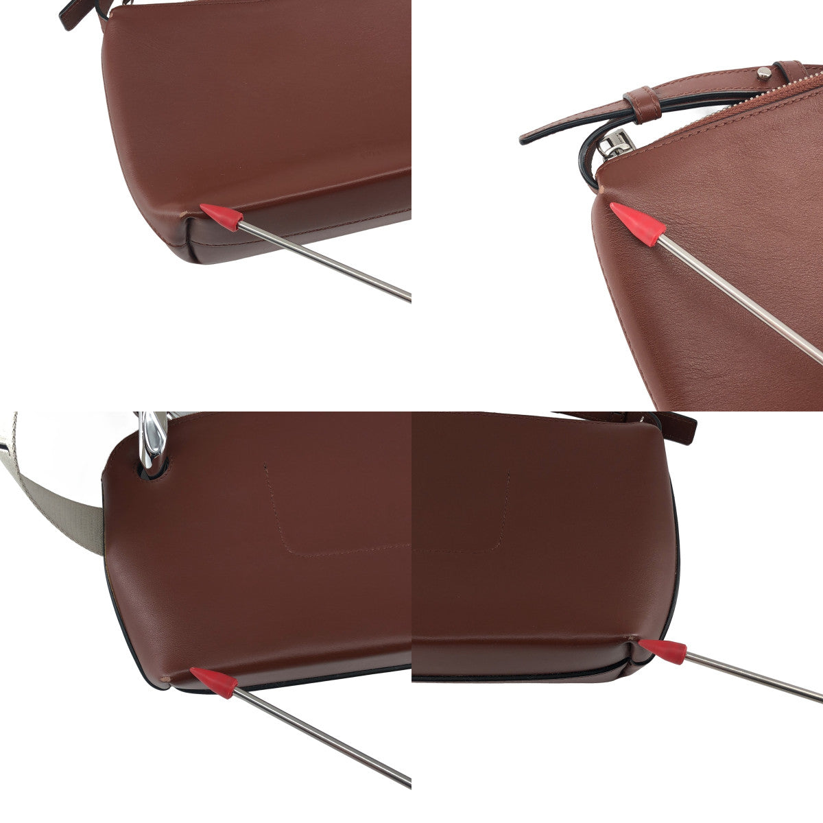 JW Anderson 棕色女士真皮單肩包，配有Logo肩帶，成色極佳。