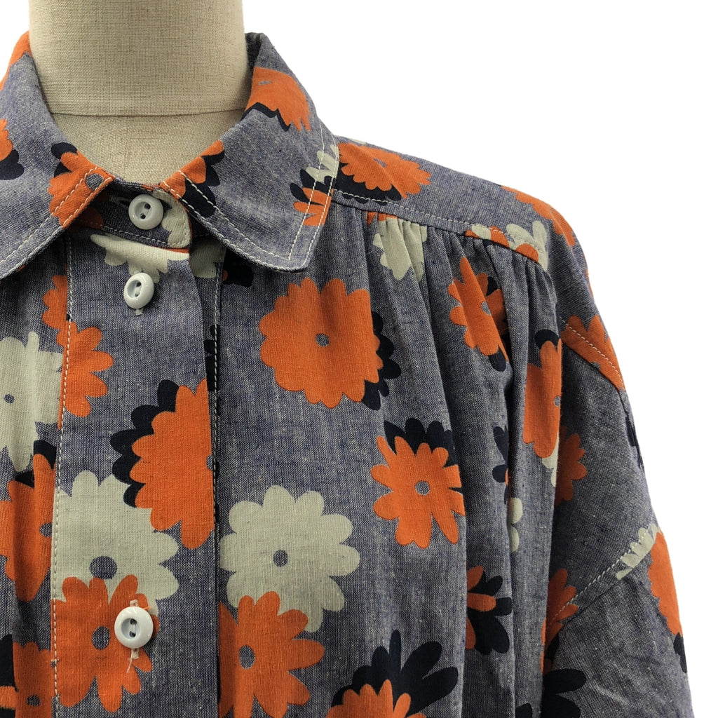 MARNI | 2022春夏系列 | 全身印花褶皺寬鬆繫帶洋裝 | 40碼 | 女裝