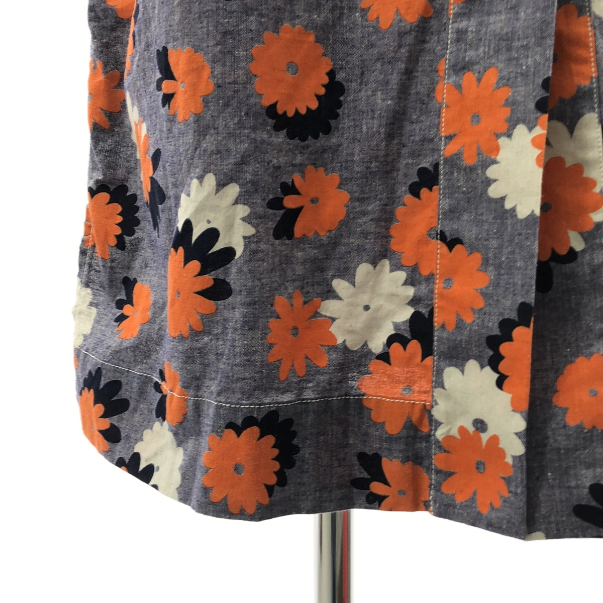 MARNI / マルニ | 2022SS | 総柄 フラワー ギャザー オーバーシルエット ベルテッド ワンピース | 40 | レディース