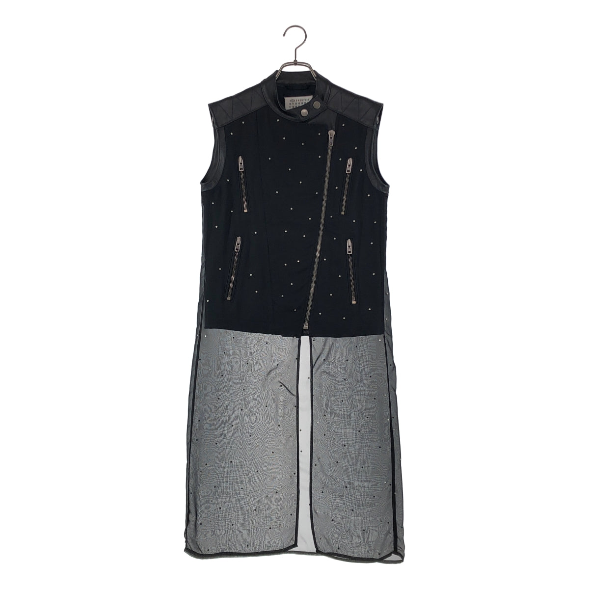 Maison Martin Margiela / メゾンマルタンマルジェラ | 2012SS | シフォンドッキング レイヤード レザーベスト | 38 | レディース