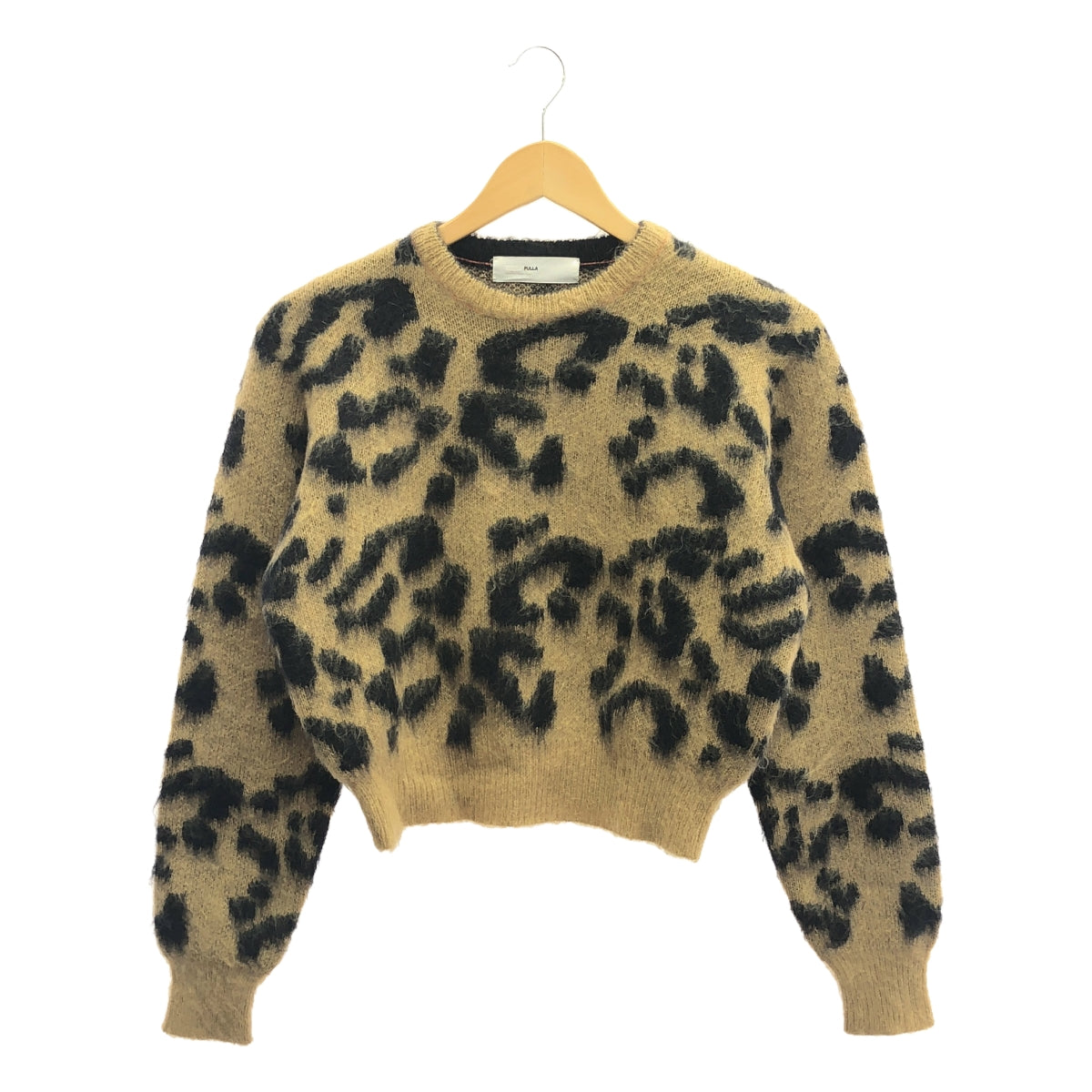 TOGA PULLA | Wool nylon leopard knit | 36 | Camel / Black | Women's