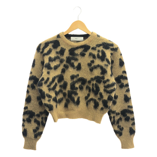 TOGA PULLA | Wool nylon leopard knit | 36 | Camel / Black | Women's