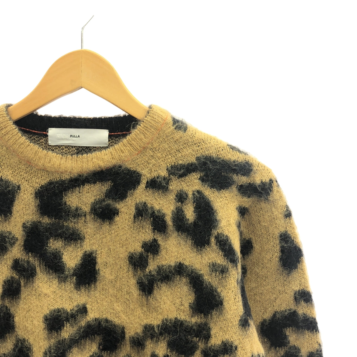 TOGA PULLA | Wool nylon leopard knit | 36 | Camel / Black | Women's