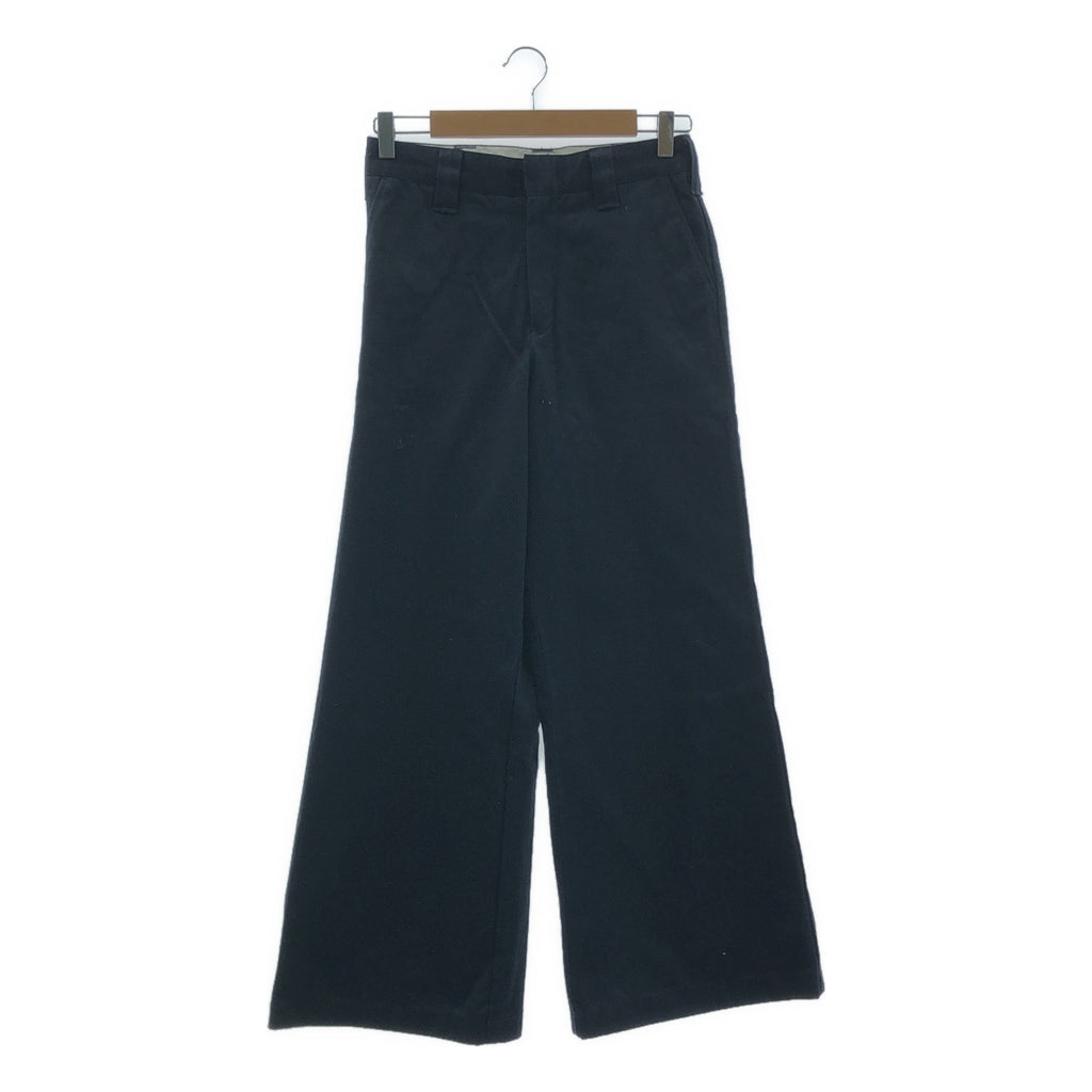 HYKE / ハイク | Wide pants / ワイド コットン チノパンツ | 1 | ネイビー | レディース