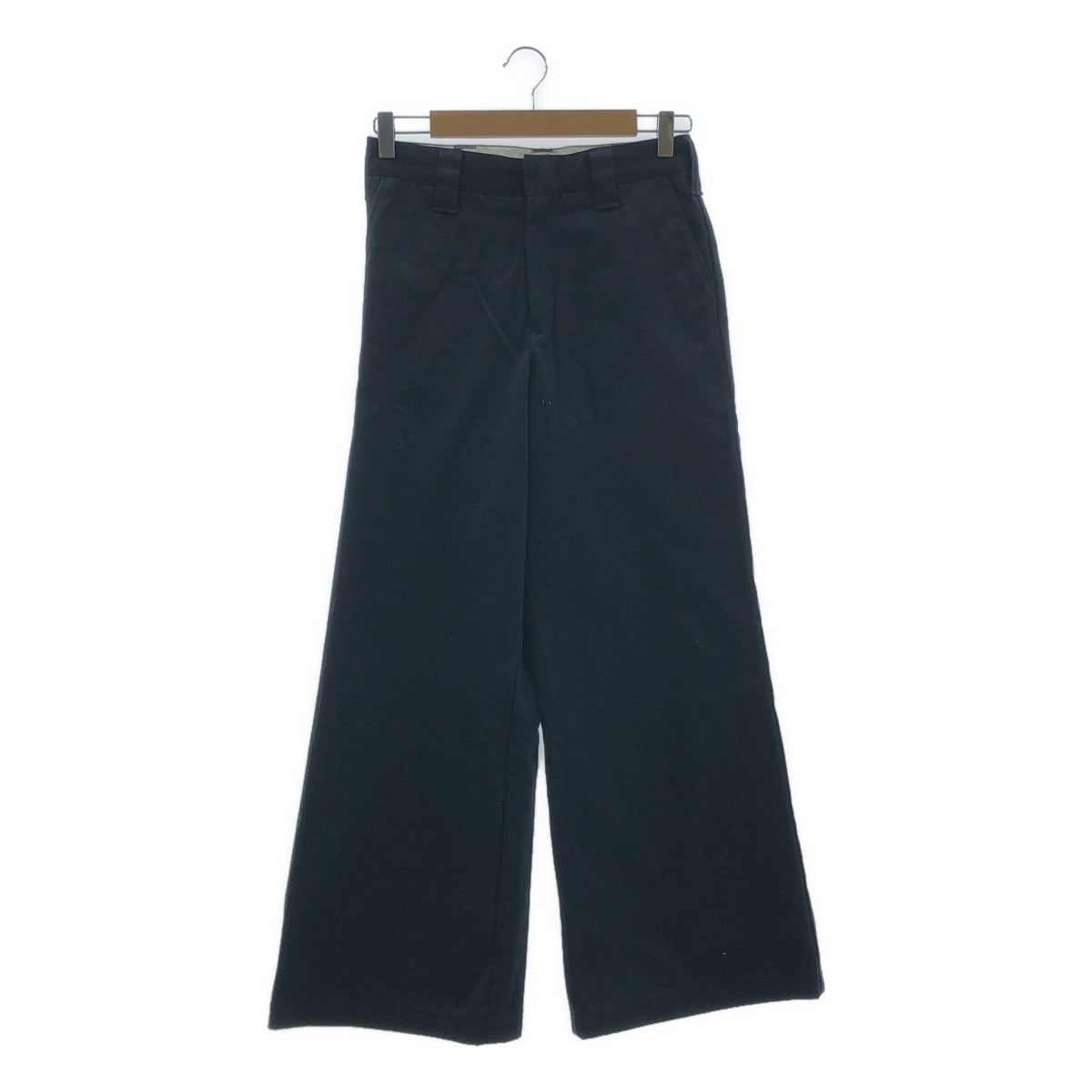 HYKE / ハイク | Wide pants / ワイド コットン チノパンツ | 1 | ネイビー | レディース