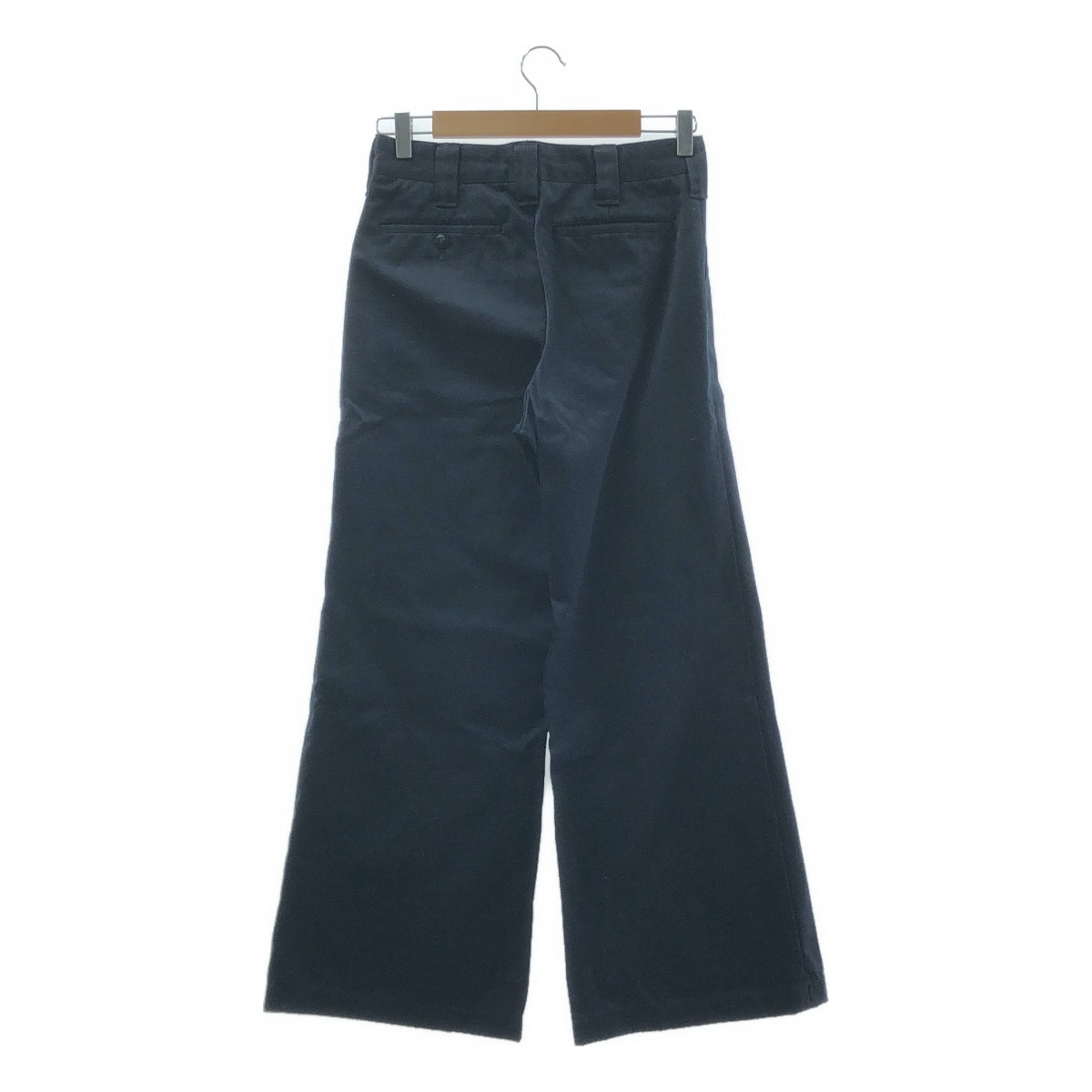 HYKE / ハイク | Wide pants / ワイド コットン チノパンツ | 1 | ネイビー | レディース