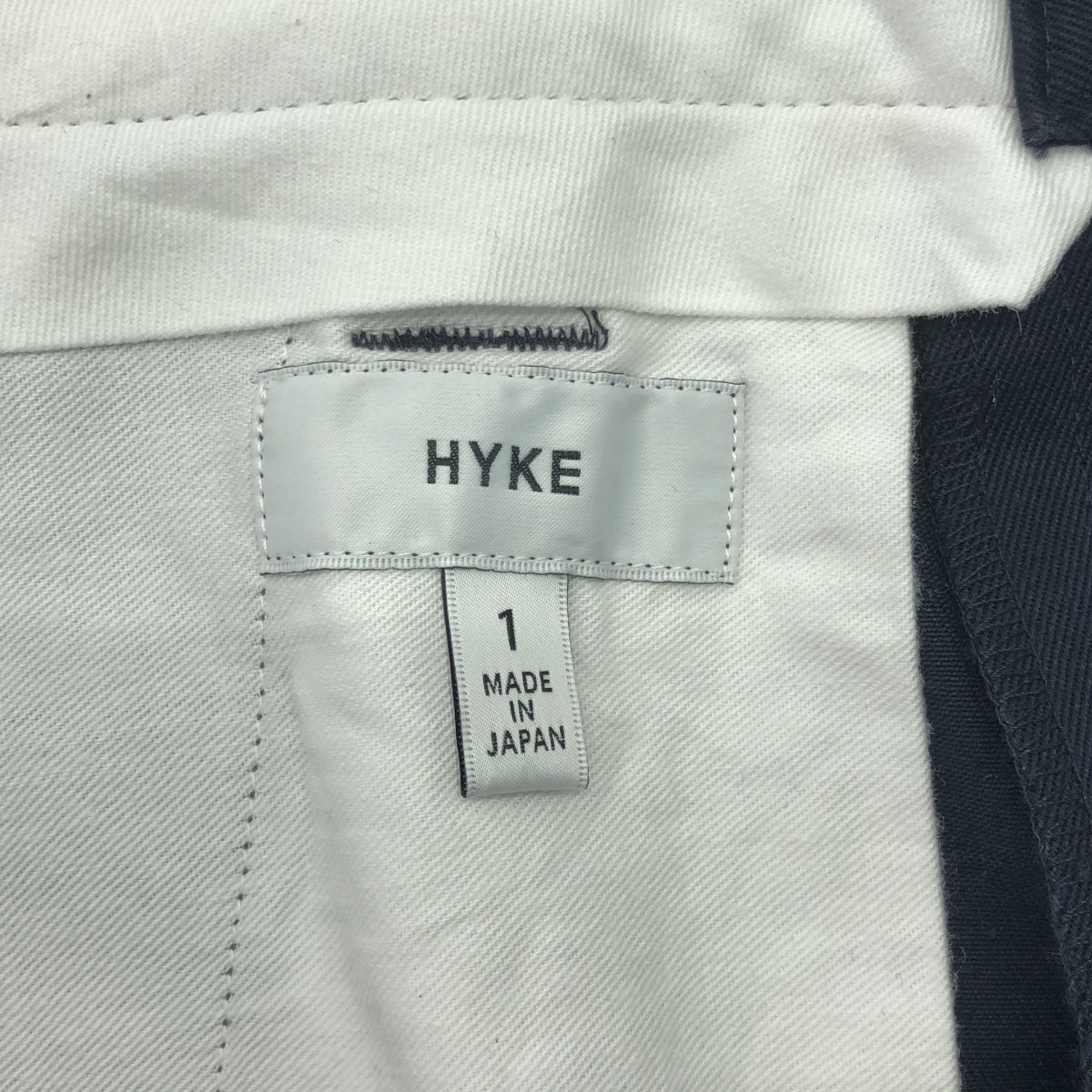 HYKE / ハイク | Wide pants / ワイド コットン チノパンツ | 1 | ネイビー | レディース