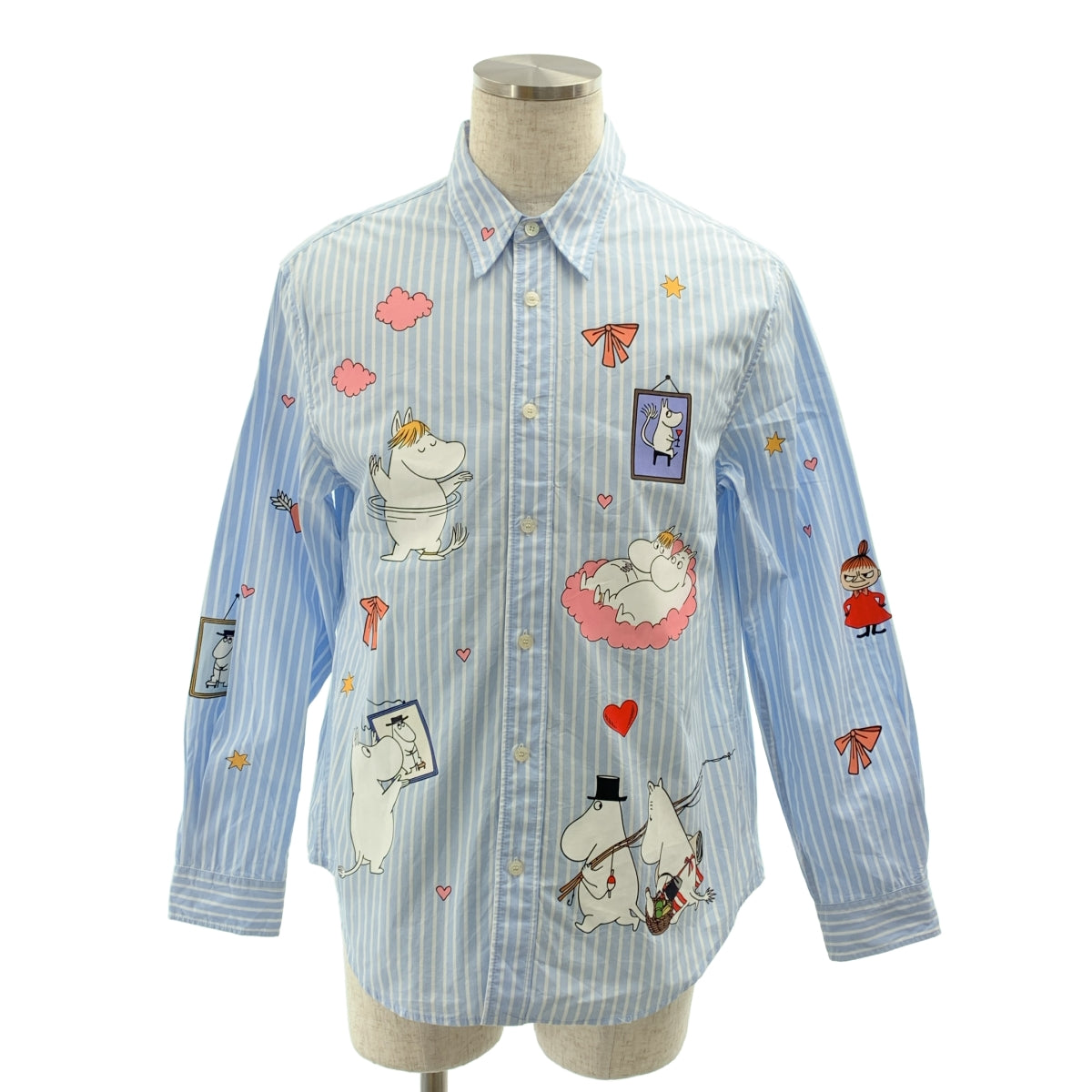 Acne Studios / アクネストゥディオズ | × Moomin / ムーミン 総柄 ストライプ オーバーシャツ | S | メンズ