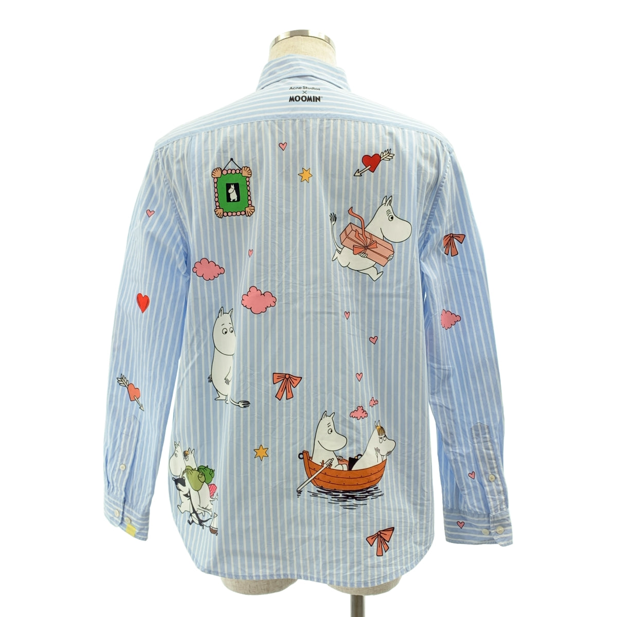 Acne Studios / アクネストゥディオズ | × Moomin / ムーミン 総柄 ストライプ オーバーシャツ | S | メンズ