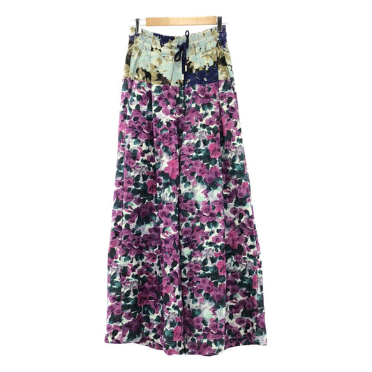 DRIES VAN NOTEN / 드리스 반 노텐 | 2023SS | Floral Wide Cotton Pants / 총 무늬 드로 스트링 플로럴 와이드 스웨트 팬츠 | S | 여성