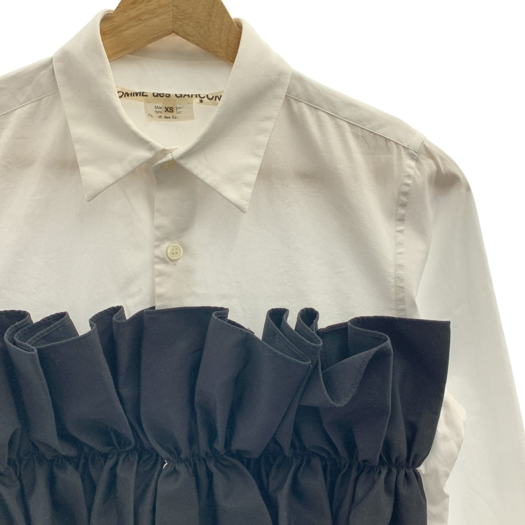 COMME des GARÇONS | 2019 春夏系列 | 棉質荷葉邊裝飾常規領襯衫 | XS 碼 | 女款