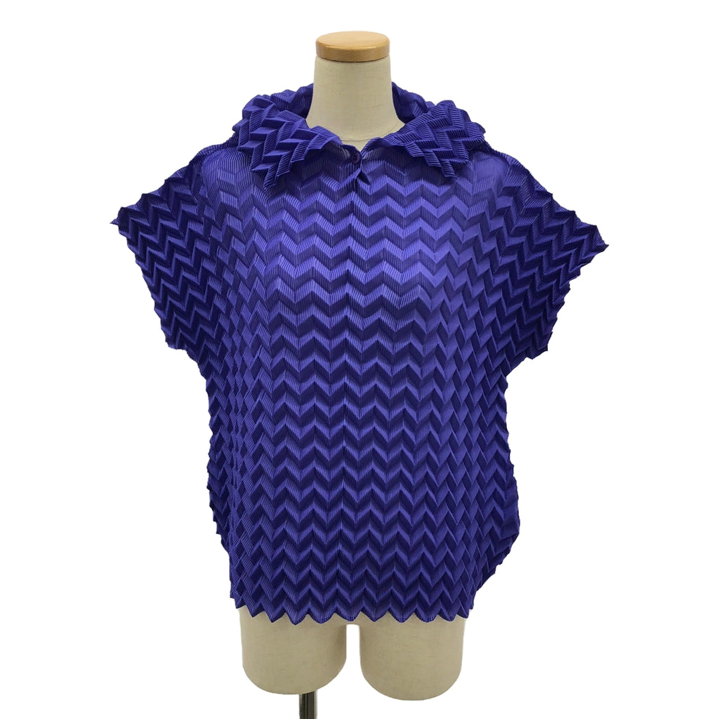 【美品】  me ISSEY MIYAKE / ミーイッセイミヤケ | ZIG ZAG PLEATS ジグザグ プリーツ トップス | パープル | レディース