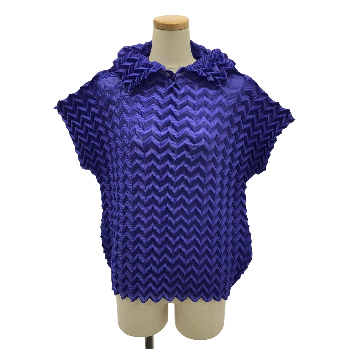 【美品】  me ISSEY MIYAKE / ミーイッセイミヤケ | ZIG ZAG PLEATS ジグザグ プリーツ トップス | パープル | レディース