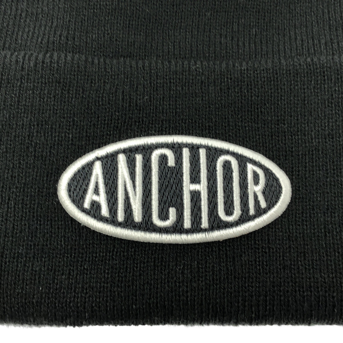 【美品】  MERCEDES ANCHOR INC. / メルセデスアンカーインク | OVAL LOGO WAPPEN WATCH CAP ロゴワッペン ニットキャップ | F | ブラック | メンズ