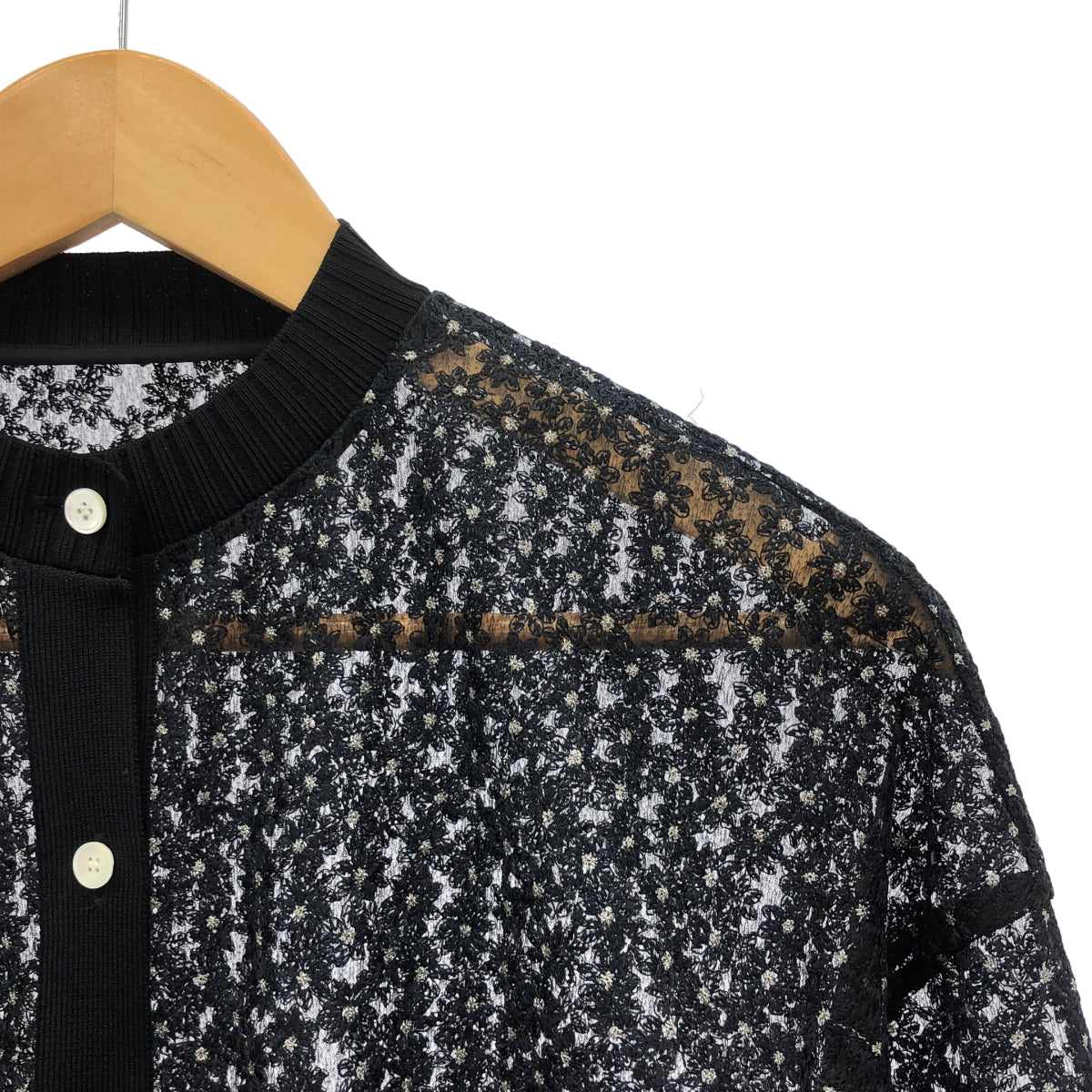 Tomorrowland BALLSEY | 薄紗刺繡蕾絲短款開襟衫 | 尺寸 36 | 女款