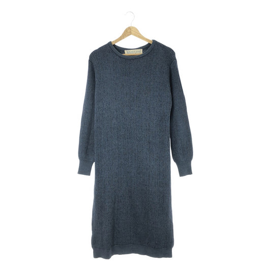 MidiUmi | Ribbed knit side slit dress | Blue | Women's