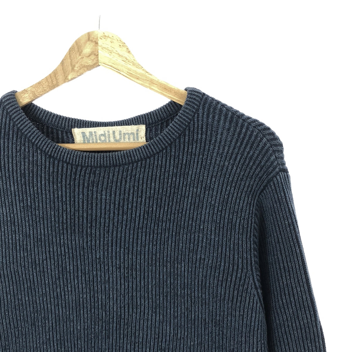 MidiUmi |羅紋針織側開衩連身裙 |藍色 |女性的