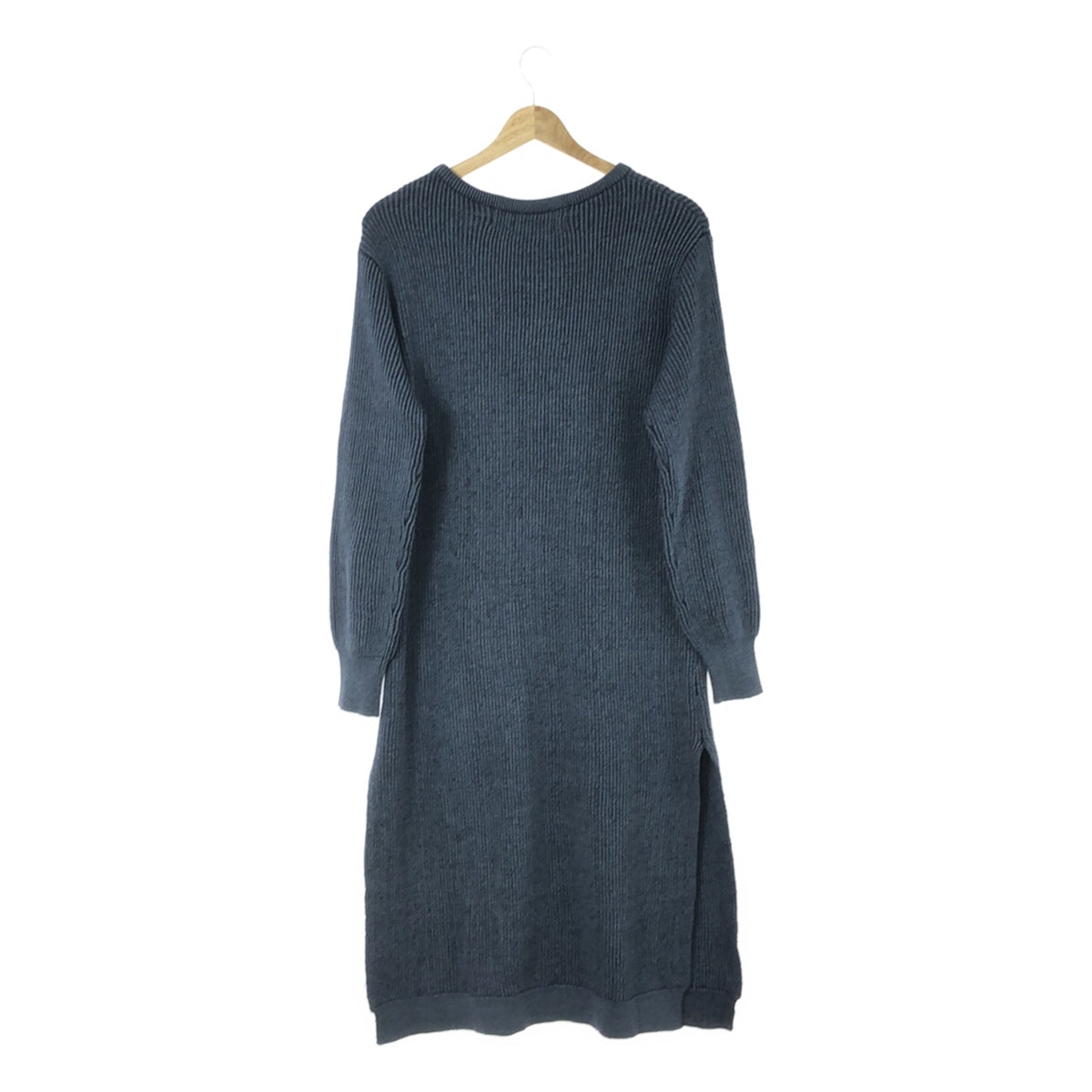 MidiUmi | Ribbed knit side slit dress | Blue | Women's