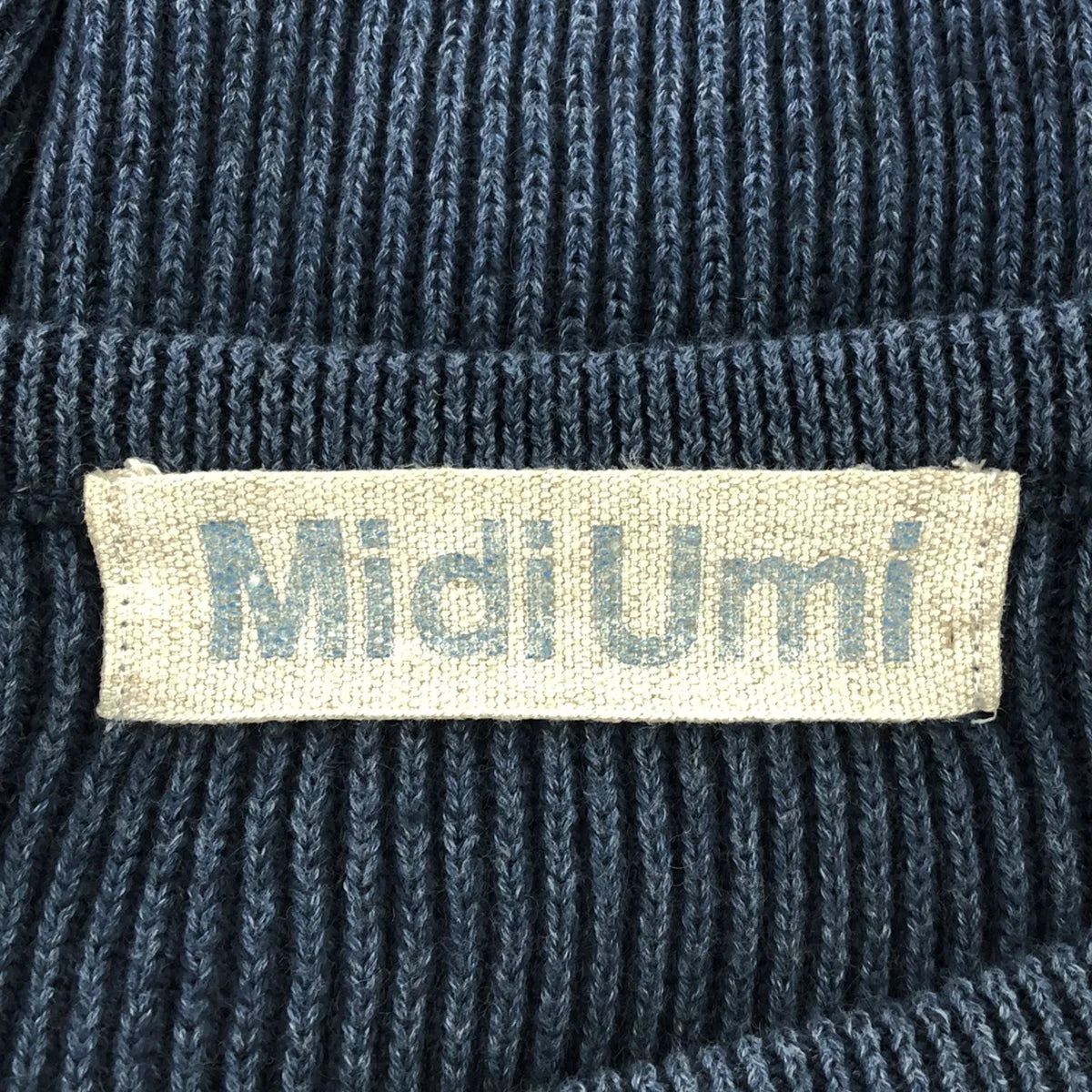 MidiUmi |羅紋針織側開衩連身裙 |藍色 |女性的