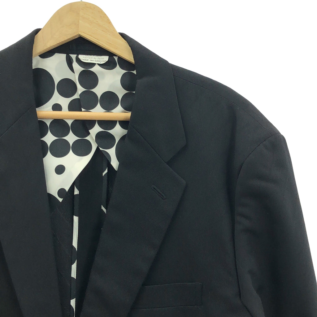 COMME des GARCONS HOMME PLUS / 콤데 갤슨 옴플루스 | 2009SS | 자가드 도킹 레이어드 슬리브 싱글 재킷 / 도트 무늬 안감 |