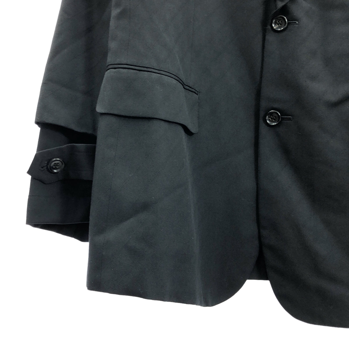 COMME des GARCONS HOMME PLUS / 콤데 갤슨 옴플루스 | 2009SS | 자가드 도킹 레이어드 슬리브 싱글 재킷 / 도트 무늬 안감 |