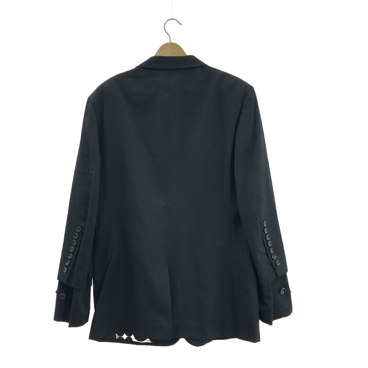 COMME des GARCONS HOMME PLUS / 콤데 갤슨 옴플루스 | 2009SS | 자가드 도킹 레이어드 슬리브 싱글 재킷 / 도트 무늬 안감 |