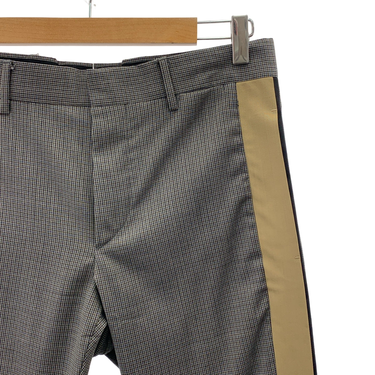 PRADA / プラダ | 千鳥格子 サイドライン スラックス | 44 | グレー | メンズ