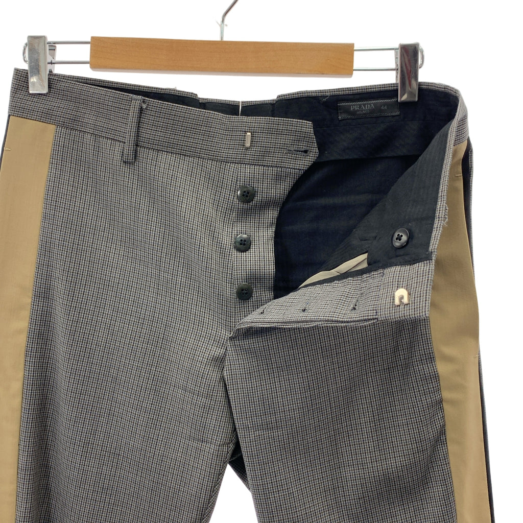 PRADA / 프라다 | 지토리 격자 사이드 라인 슬랙스 | 44 | 회색 | 남성