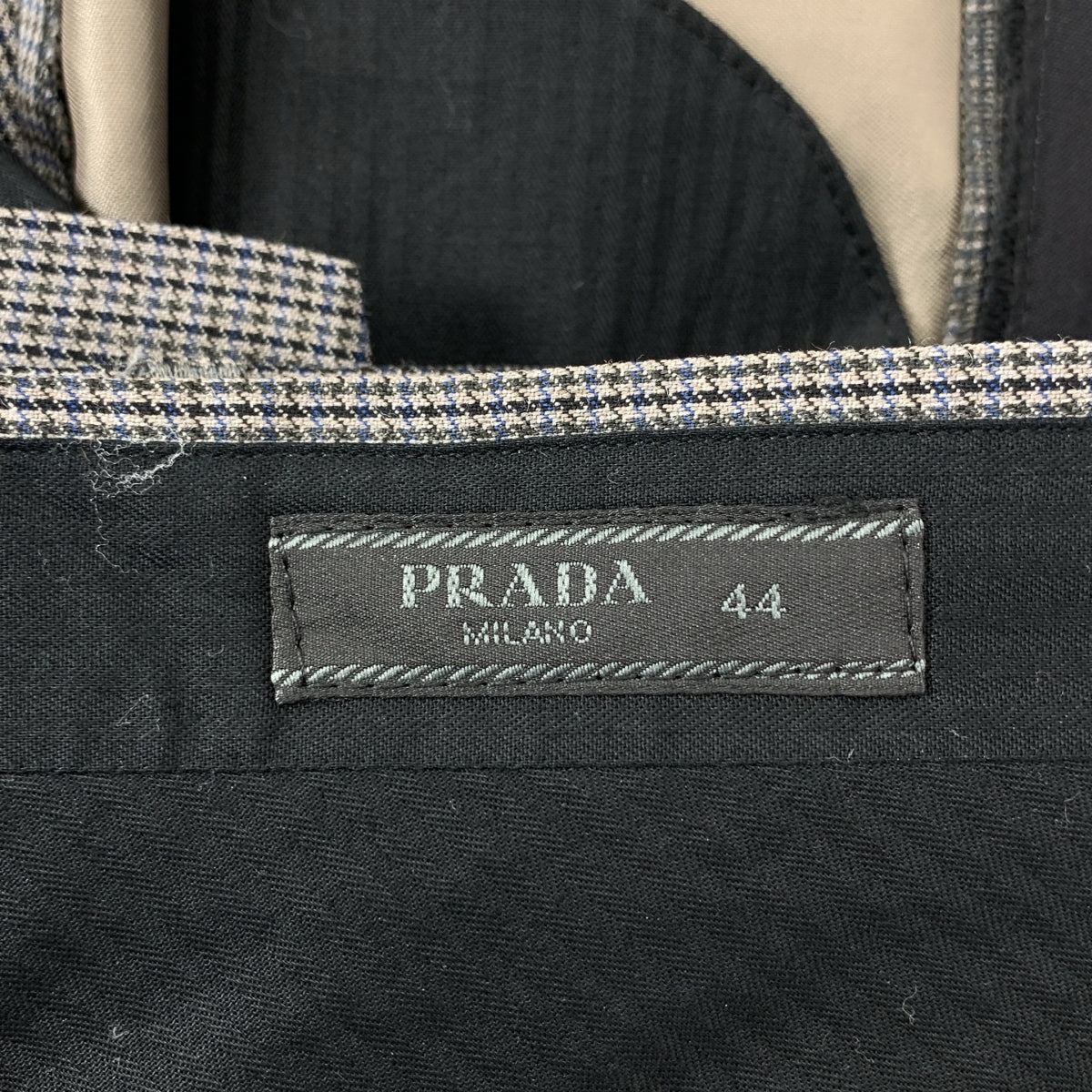 PRADA / 프라다 | 지토리 격자 사이드 라인 슬랙스 | 44 | 회색 | 남성